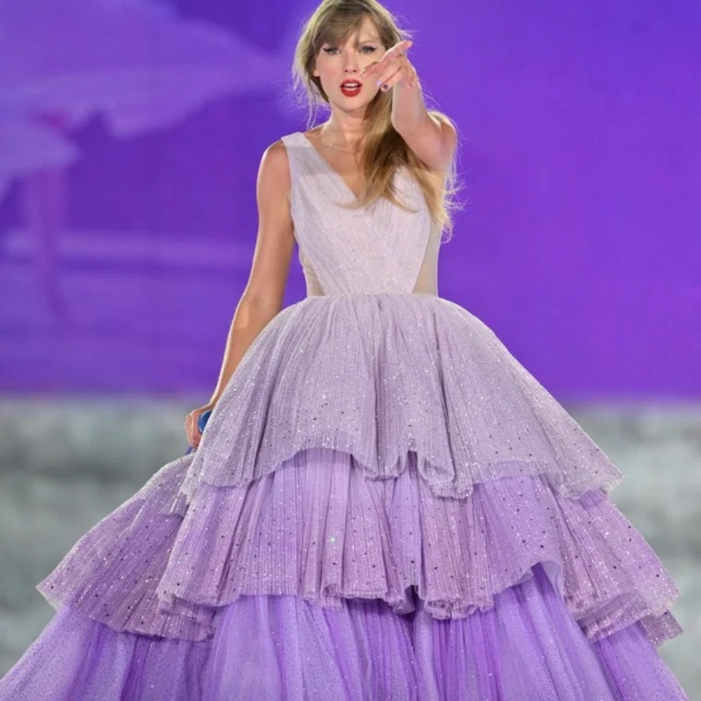 Lavender Tiered Mini Ball Gown